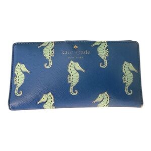 Kate Spade Blue Seahorse Wallet